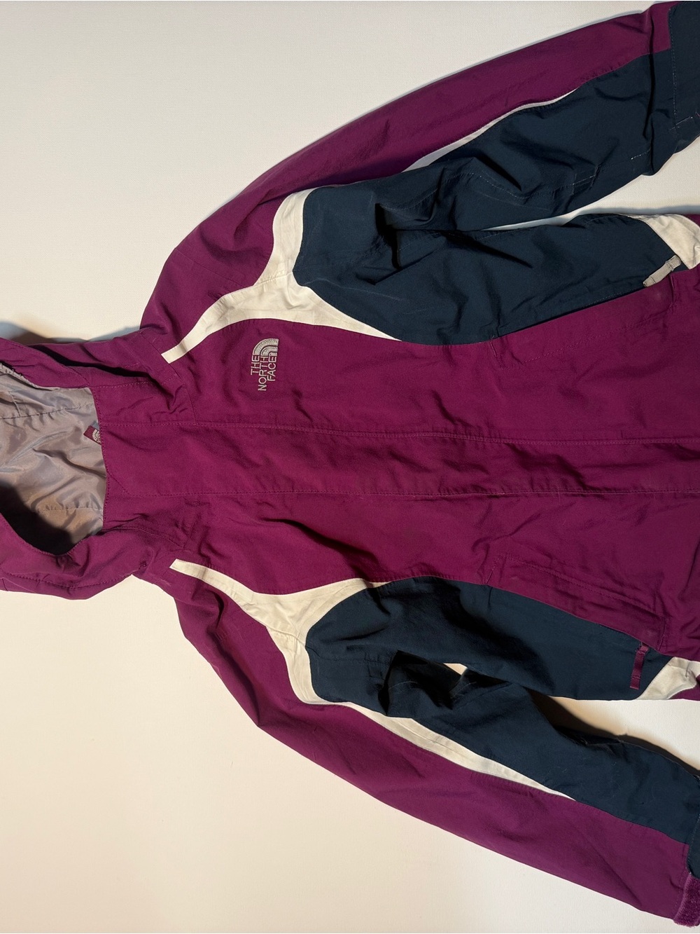 The North Face Purple and Navy Colorblock Hooded‎ Jacket